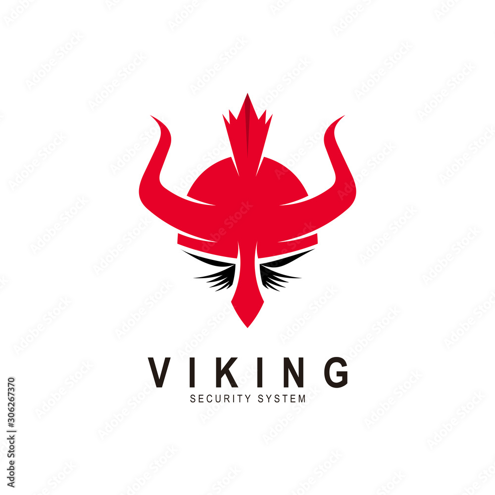 Helmet logo for viking soldiers, Viking design template