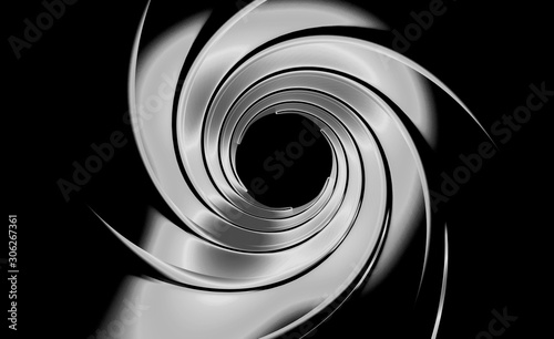 gun barrel inside 3d illustration