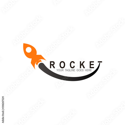Rocket logo available in vector, rocket - space ship logo template, plane symbol, Swoosh icon