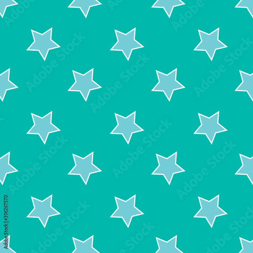 Seamless abstract Star pattern on green background  Vector illustration texture for paper  wrapping and fabric