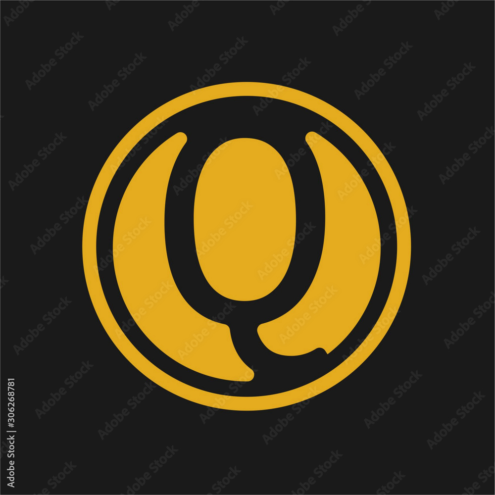 Obraz premium initial letter Q modern linked circle round lowercase logo