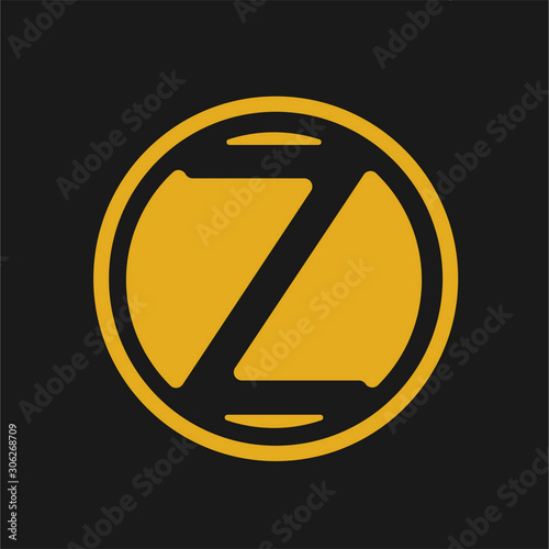 initial letter Z modern linked circle round lowercase logo