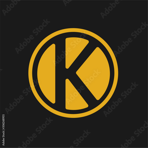Free Download letter K logo with gold lines and circle - GFXLoad