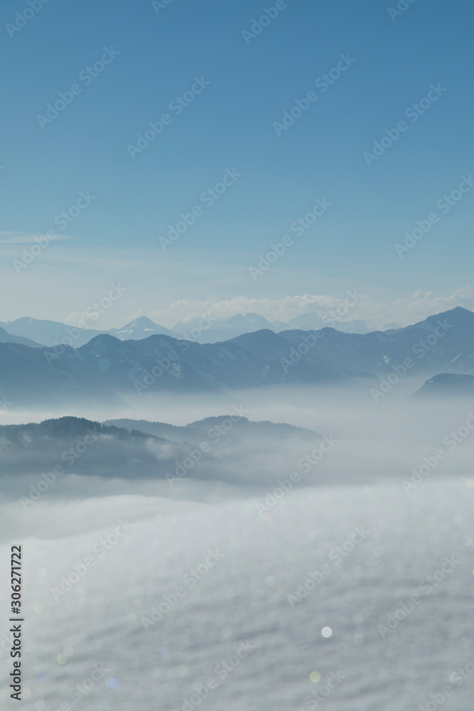 Landscape background, Mountains and winter space for your text