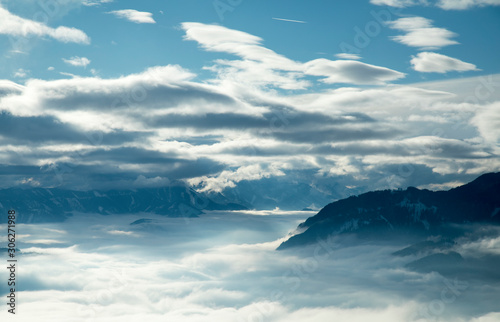 View of beautiful Winter mountain landscape