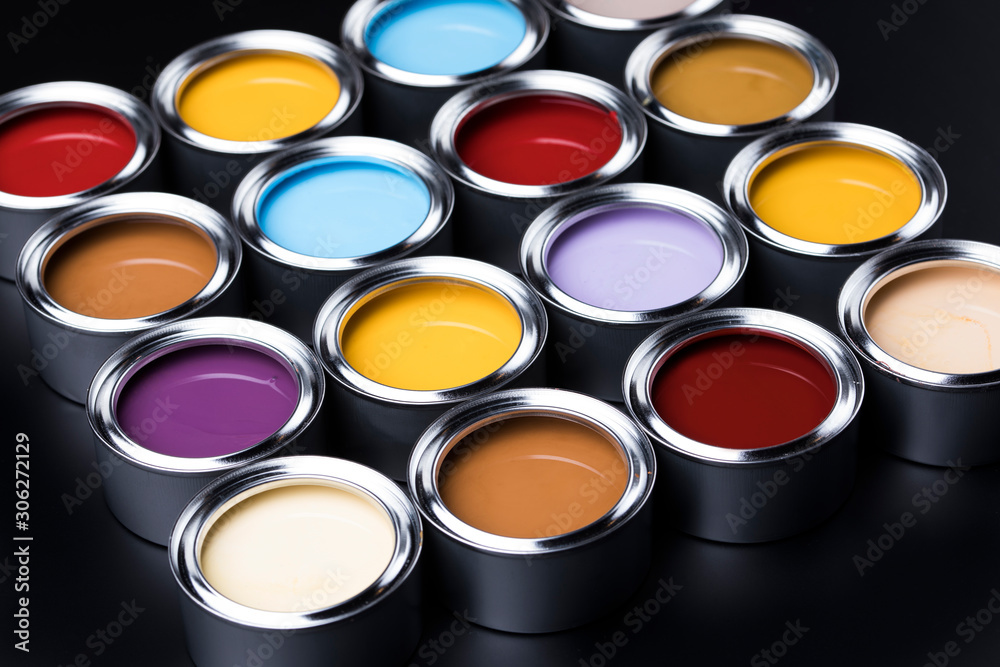 Paint cans palette, Creativity concept Paint cans palette, Creativity concept