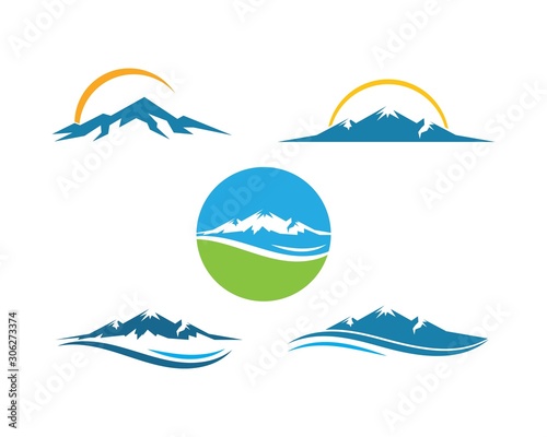 Fototapeta Naklejka Na Ścianę i Meble -  High Mountain icon Logo vector illustration design