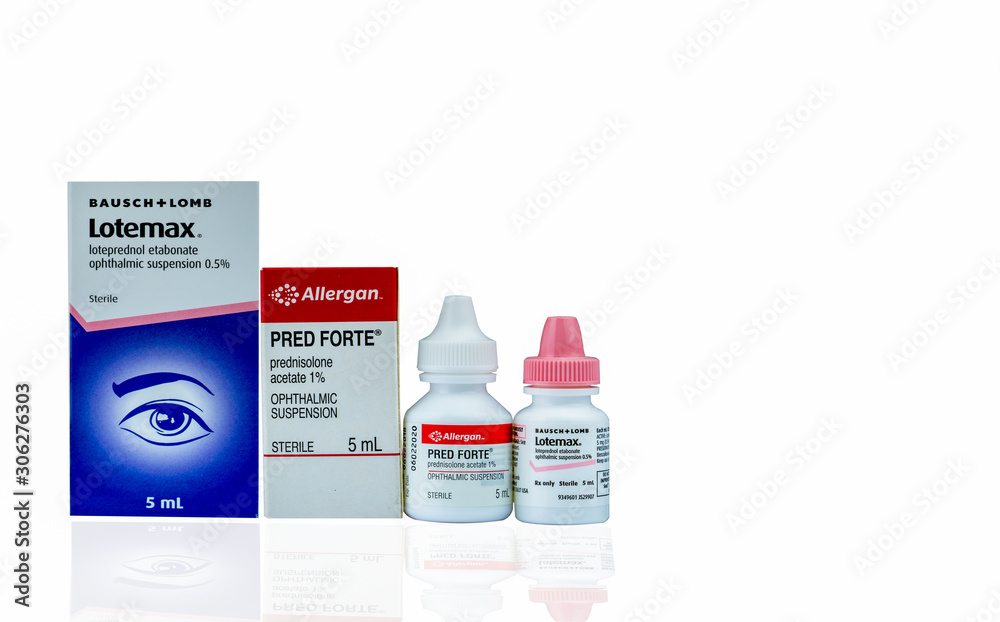 CHONBURI, THAILANDOCTOBER 17, 2018 Lotemax and Pred Forte 5 ml