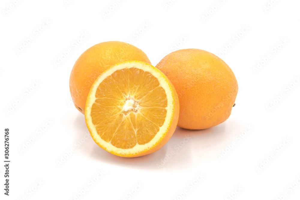 Set of fresh oranges isolated on white background Set of fresh oranges isolated on white background