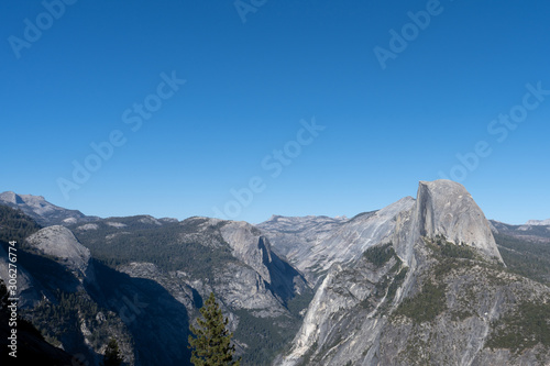 beautiful Yosemite National park panorama with a view on Half-Dome mountain