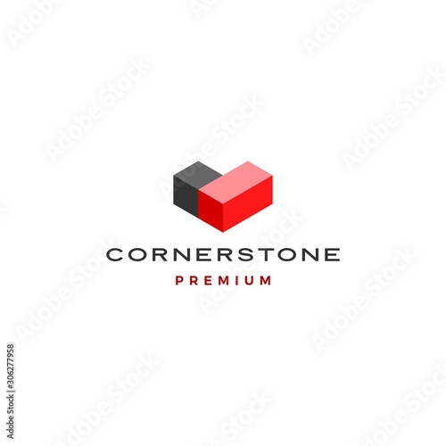 Foto corner stone logo vector icon illustration
