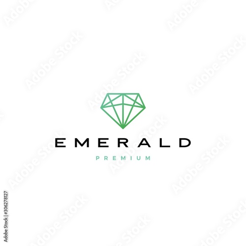 emerald diamond logo vector icon illustration