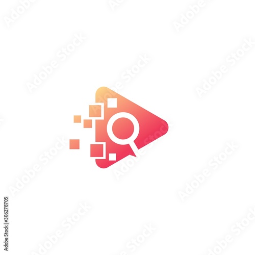 play search button logo vector icon illustration