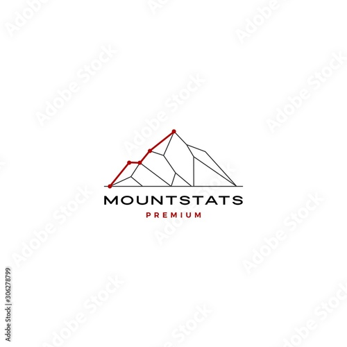 mount stats statistics logo vector icon illustration