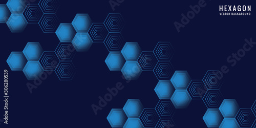 Technology background with hexagons. Molecular structure and chemical compounds