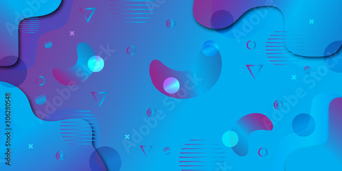 Abstract modern graphic element. Dynamical colored forms and waves. Gradient abstract banner with flowing liquid shapes