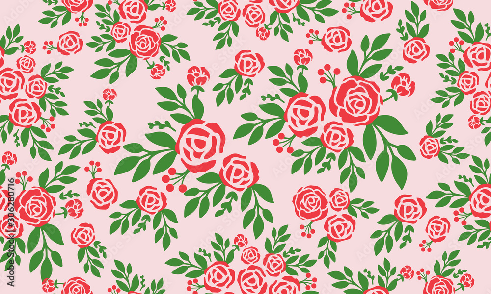 Beautiful red rose and flower leaves background. Beautiful red rose and flower leaves background.