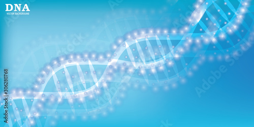 Wireframe DNA molecules structure mesh from a starry on blue background. Science and Technology concept