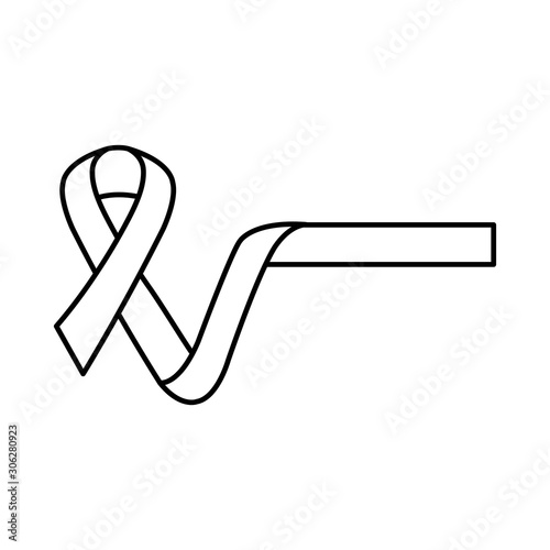 ribbon campaign line style icon vector illustration design