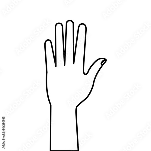 hand person human line style icon vector illustration design