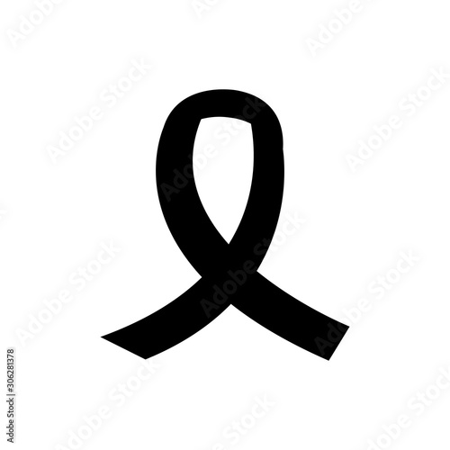 silhouette of ribbon campaign isolated icon vector illustration design