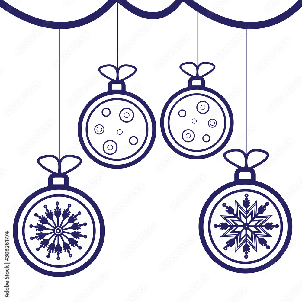 Blue Christmas ball with snow effect set. Xmas glass ball on white background Blue Christmas ball with snow effect set. Xmas glass ball on white background