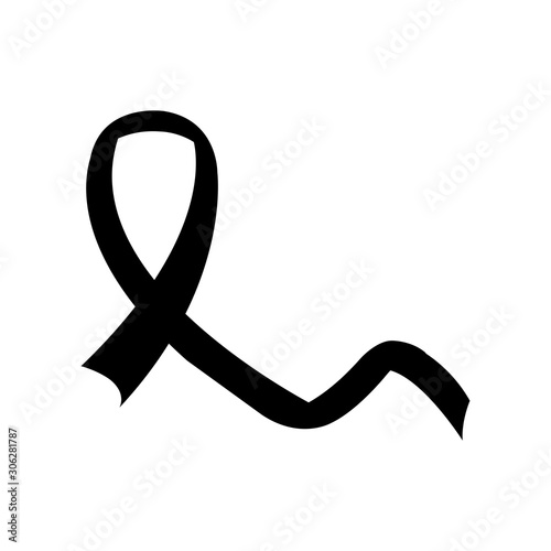 silhouette of ribbon campaign isolated icon vector illustration design