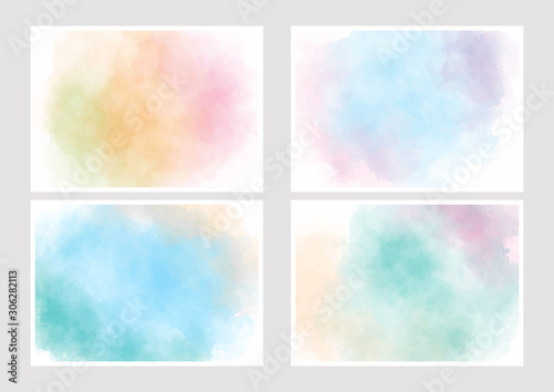 pastel sweet cotton candy multi color gradient watercolor splash for wedding invitation 5x7 collection