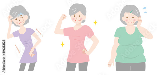 シニア女性　体型　太りすぎ　やせすぎ　健康