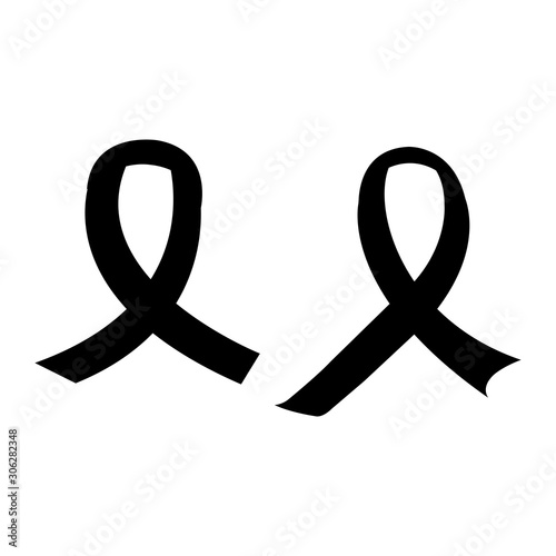 silhouette of ribbons campaign isolated icon vector illustration design