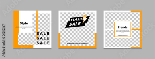 Editable social media templates, Instagram story collections and postal frame templates, layout designs, Mock-up for marketing promotions, covers, banners, backgrounds, square puzzles, vector elements