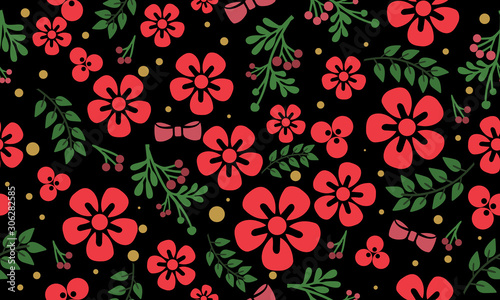 Style element for wallpaper leaf flower, seamless pattern background.