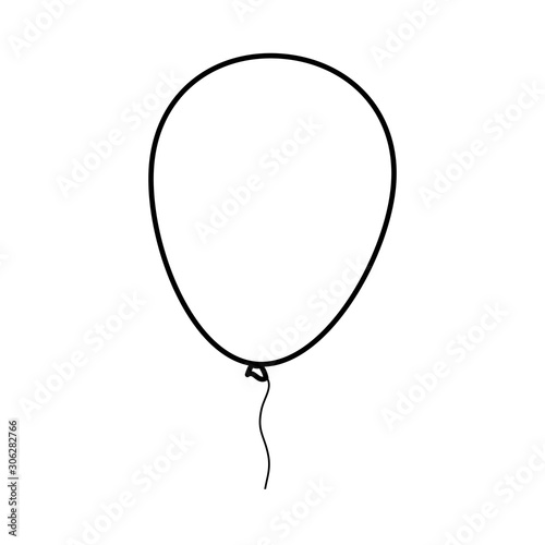 balloon helium line style icon vector illustration design