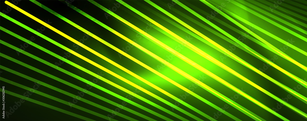 Obraz premium Vector neon light lines concept, abstract background