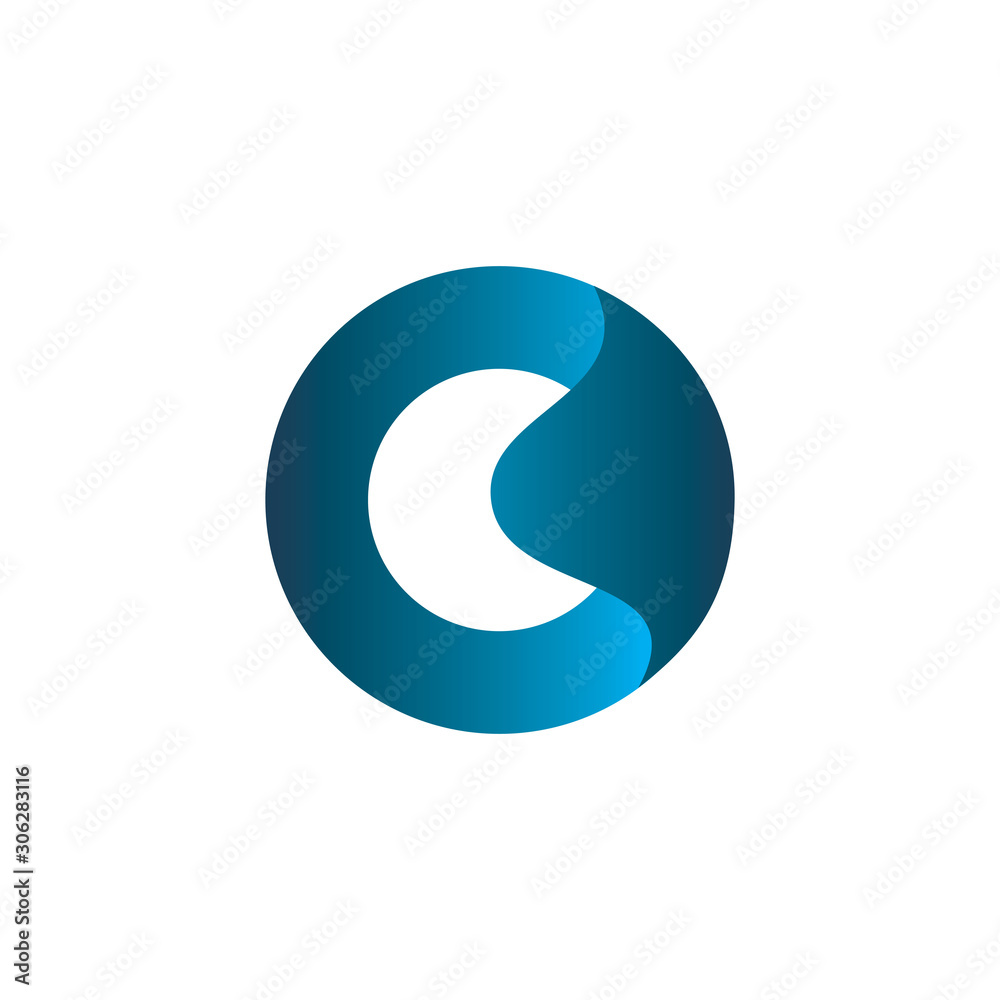 color circle fold c logo design color circle fold c logo design