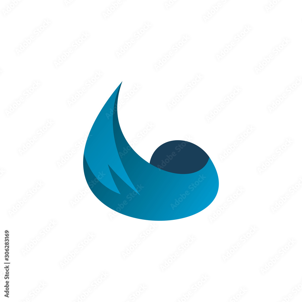 wave tail color logo design wave tail color logo design