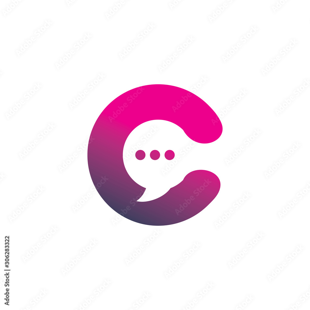 color chat c logo design color chat c logo design