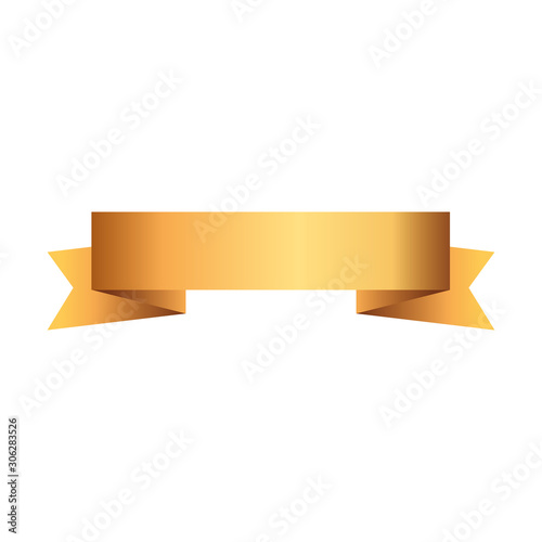 ribbon golden decoration isolated icon vector illustration design
