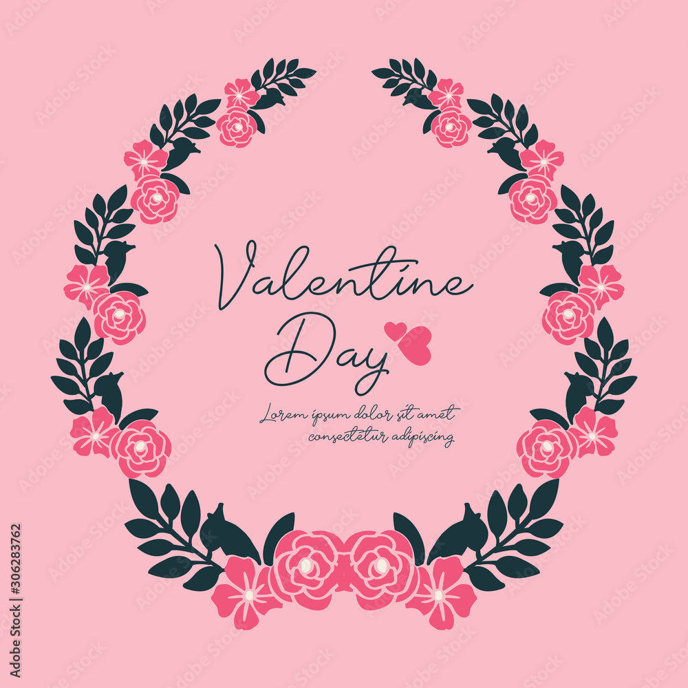 Place for text, valentine day, with bright pink flower frame pattern. Vector Place for text, valentine day, with bright pink flower frame pattern. Vector