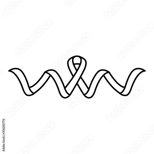 ribbon campaign line style icon vector illustration design