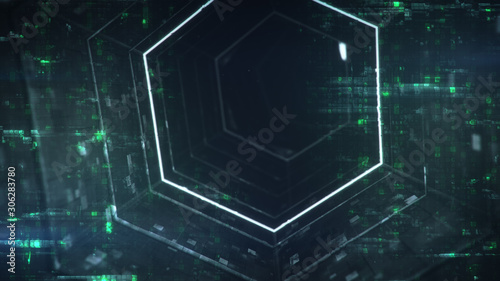 Sci-fi metallic tunnel 3D r...