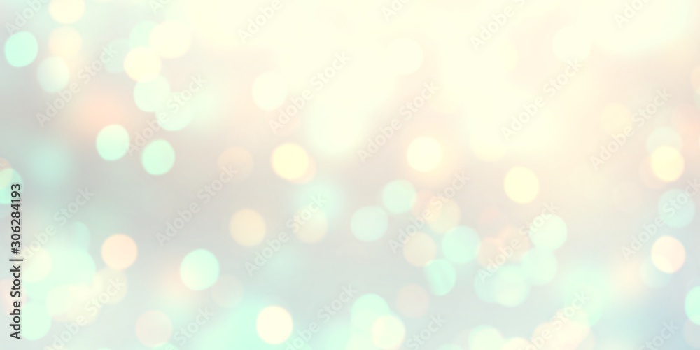 Bokeh yellow blue pastel texture blurred. Empty holiday background glitter. Defocused pattern abstract template garland lights. - obrazy, fototapety, plakaty 
