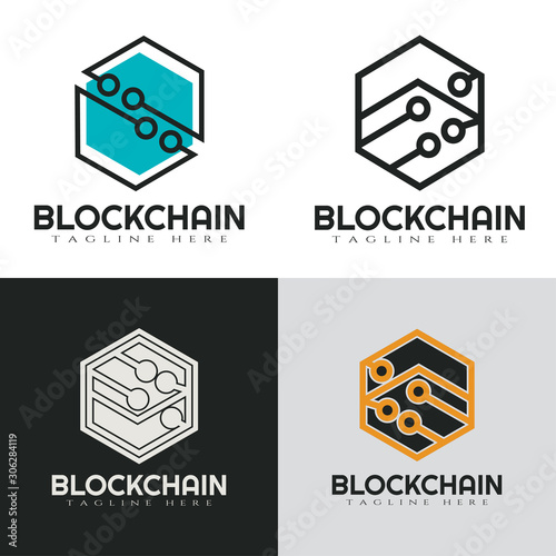 Cryptocurrency blockchain logo or icons