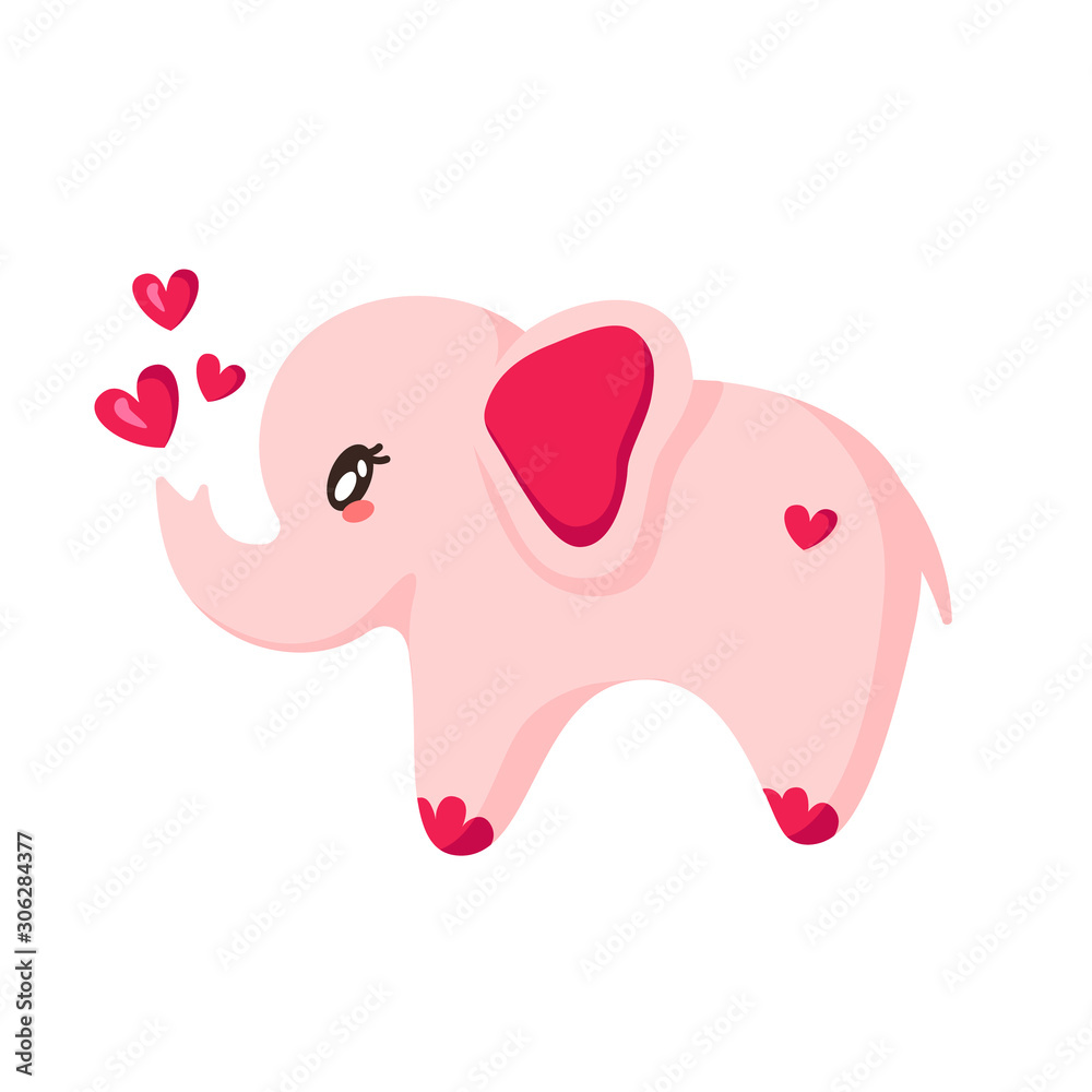 Cute Elephants Kawaii Vector & Photo (Free Trial)