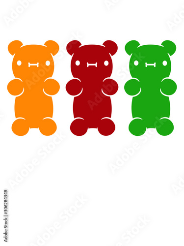 3 bunte Gummibärchen süß nett lieb
