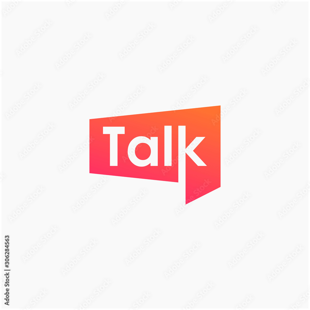 lettering talk with bubble element. talk, speak and chat concept. Chat vector logotype design template. bubble talk negative space logo vector sign symbol illustration. -vector lettering talk with bubble element. talk, speak and chat concept. Chat vector logotype design template. bubble talk negative space logo vector sign symbol illustration. -vector