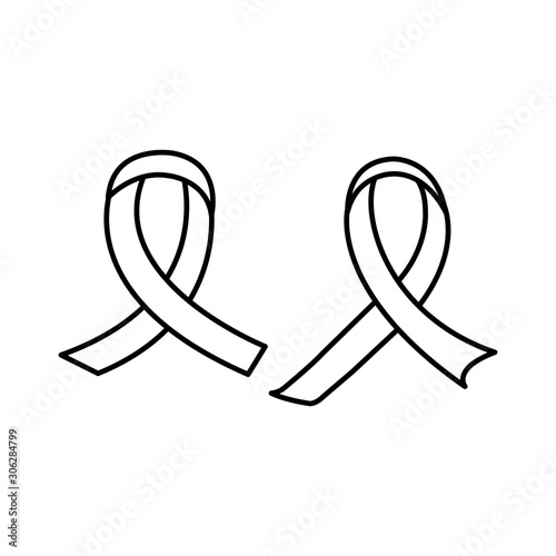ribbons campaign line style icon vector illustration design