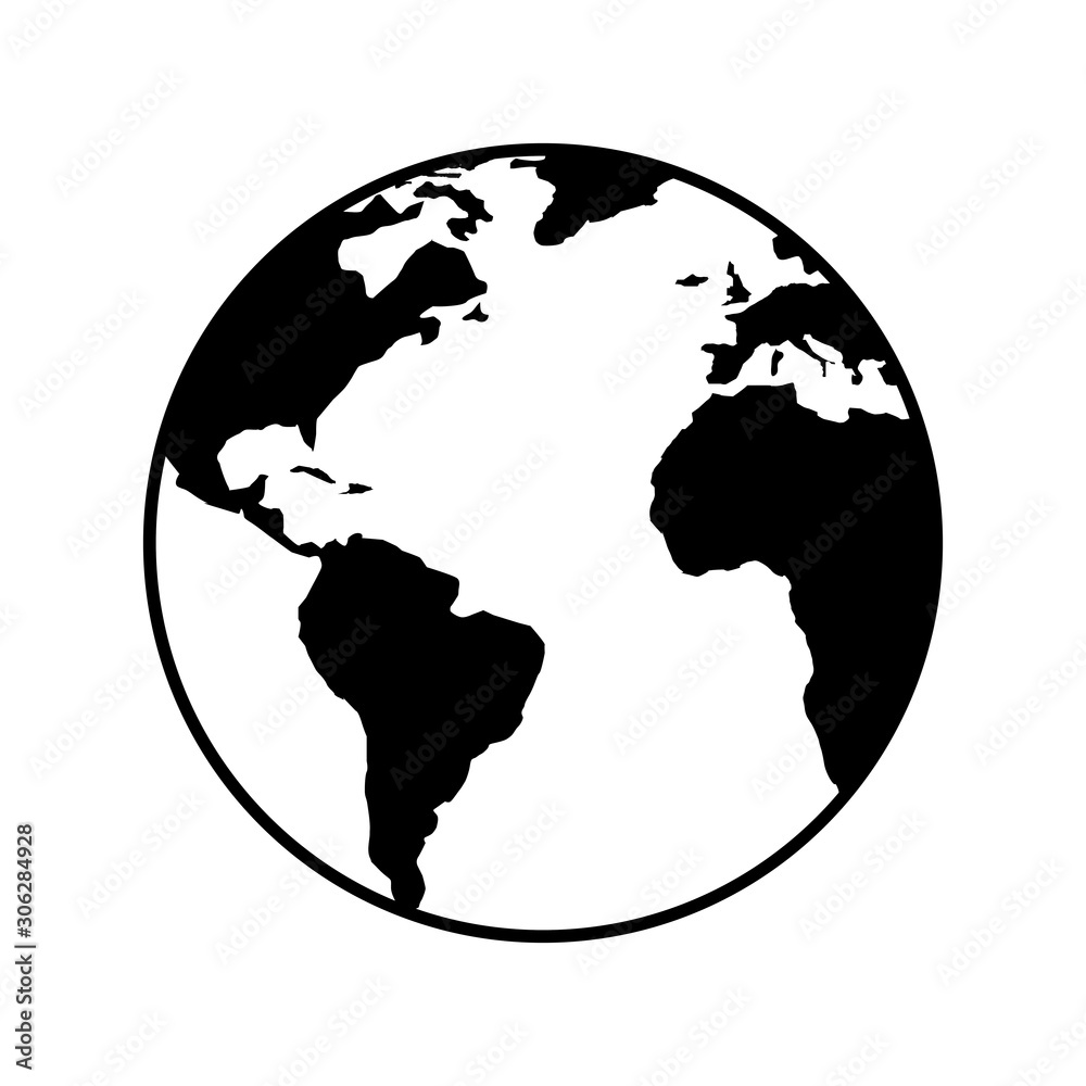 world planet earth line style icon vector illustration design