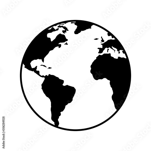 world planet earth line style icon vector illustration design