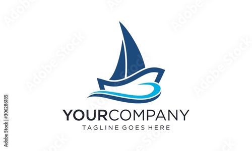 Sailing boat logo design concept